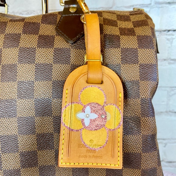Louis Vuitton Accessories - Louis Vuitton leather luggage name TAG bag charm custom painted Vivienne